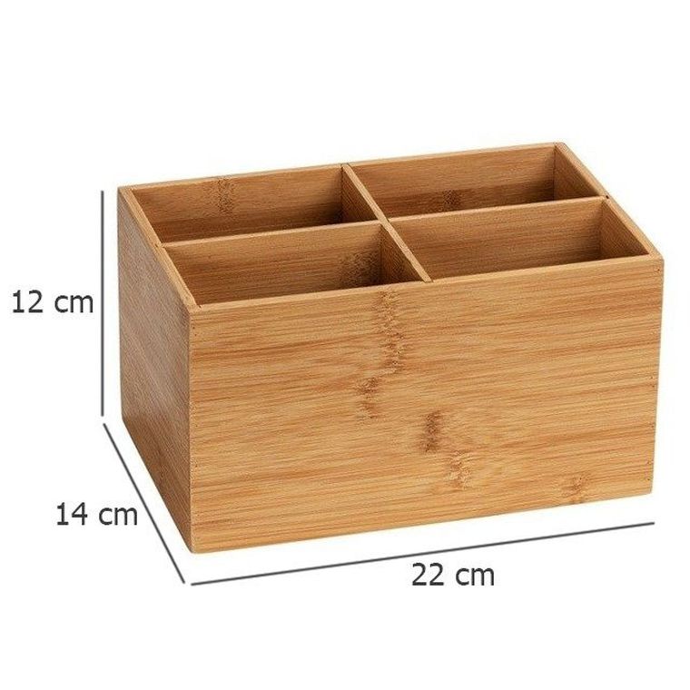Organizer łazienkowy, Terra, z 4 przegródkami, bambus