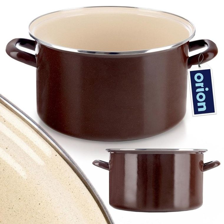 Orion, Brown, garnek emaliowany, 28 cm, 8l