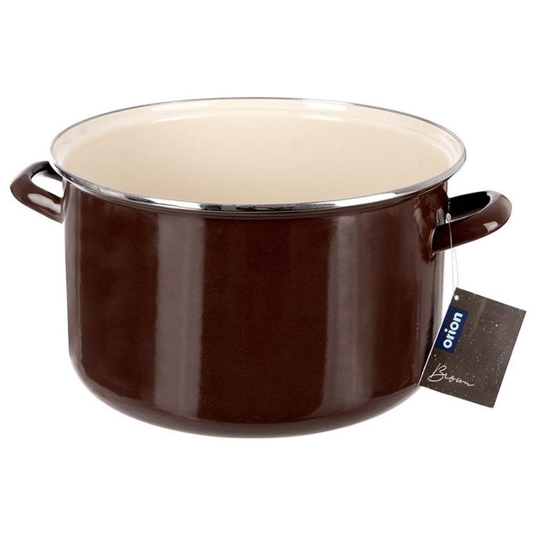 Orion, Brown, garnek emaliowany, 30 cm, 10l