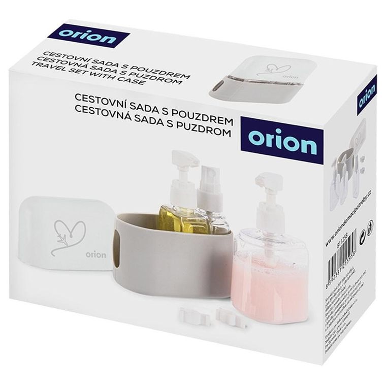 Orion, butelki, pojemniki podróżne na kosmetyki w etui, 4 elementy