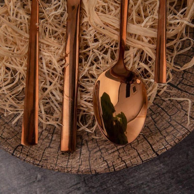 Orion, Copper, sztućce nierdzewne, miedziane luksusowe, 24 elementy