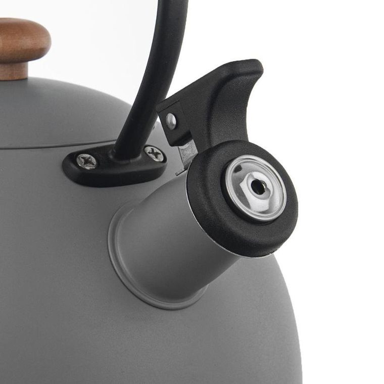 Orion, czajnik stalowy z gwizdkiem, szary, Wooden, 2,9l