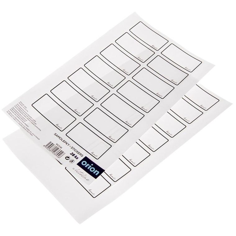 Orion, etykiety samoprzylepne na słoiki, Whiteline, 28 szt.