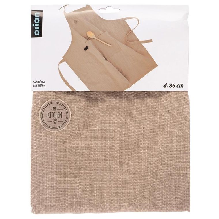 Orion, fartuch kuchenny, bawełniany, wiązany, brązowy