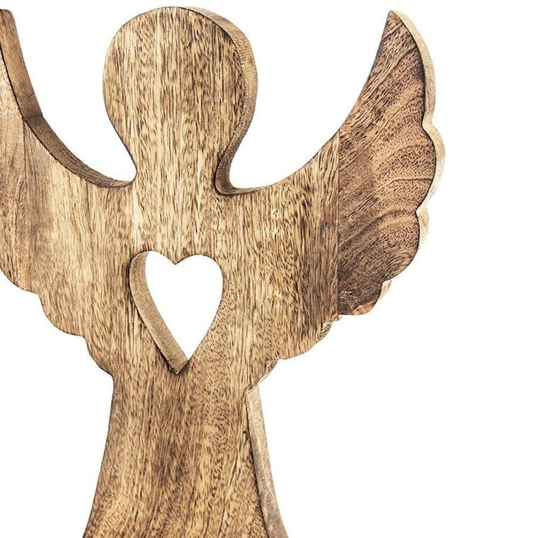 Orion, figurka anioła z sercem, drewniana, 25.5-36 cm