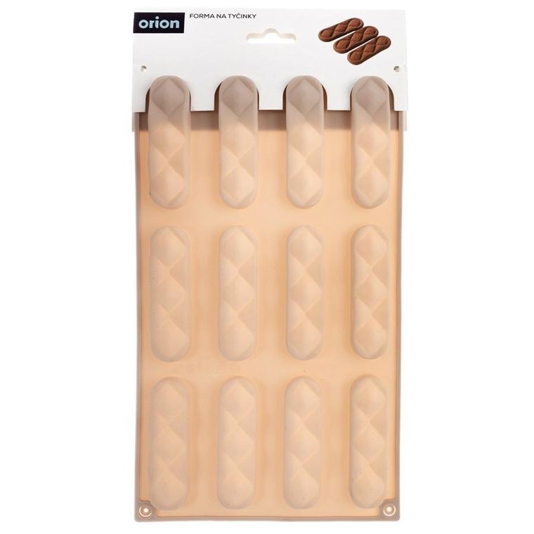 Orion, forma do ciastek i pralin, silikonowa, beżowa, 29,5-17-1,5 cm