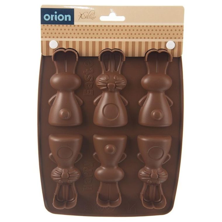 Orion, forma do ciastek i pralin, silikonowa, brązowa zajączek