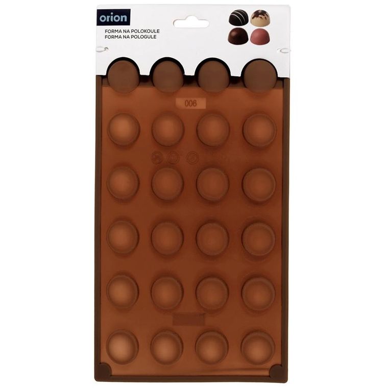 Orion, forma do pralin i czekoladek silikonowa, brązowa, 30-17,5-1,5 cm