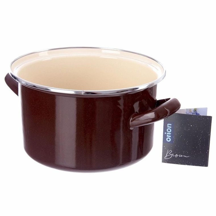 Orion, garnek emaliowany, brown, 20 cm, 3l