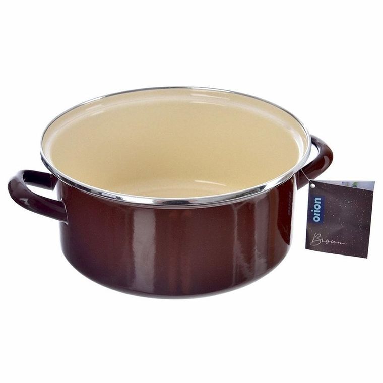 Orion, garnek emaliowany, brown, 24 cm, 4l