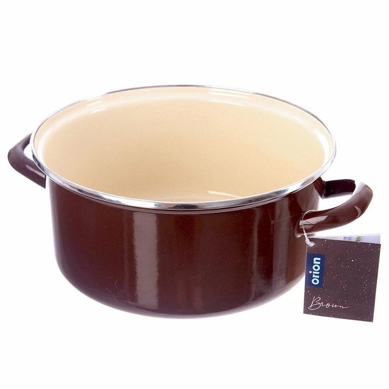 Orion, garnek emaliowany, brown, 26 cm, 5l