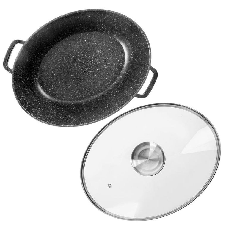 Orion, Grande, brytfanna granitowa z pokrywką, owalna, 12 l, 43,5-33,5 cm