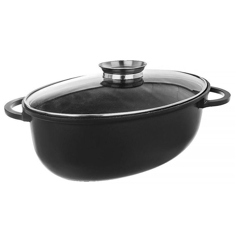 Orion, Grande, brytfanna granitowa, z pokrywką szklaną, 8 l