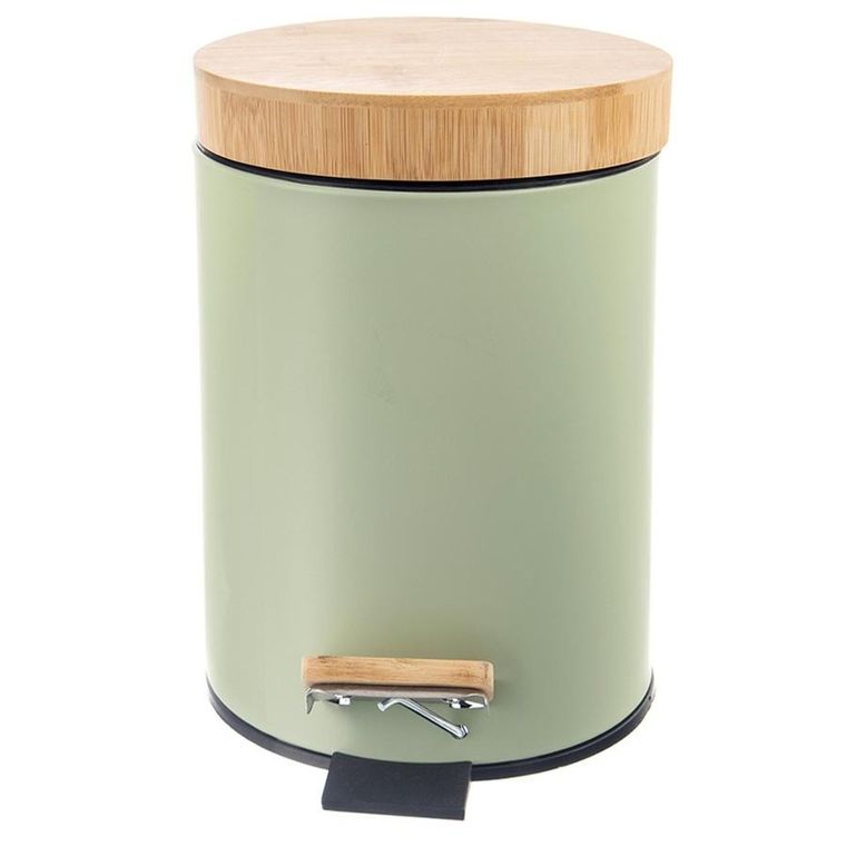 Orion, Greenish, kosz na śmieci, metalowy, z pedałem, zielony, 5l