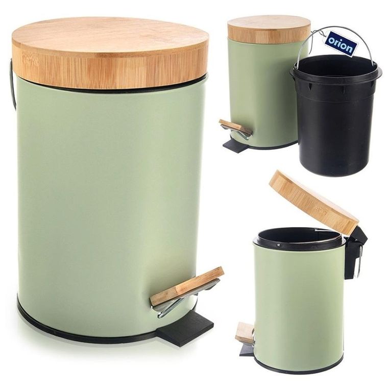Orion, Greenish, kosz na śmieci, metalowy, zielony, 3l