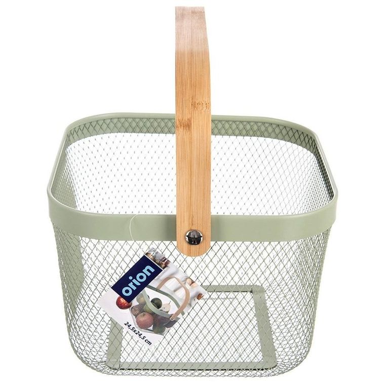 Orion, Greenish, koszyk do przechowywania, metalowy, zielony, 27-24,5-17,5 cm