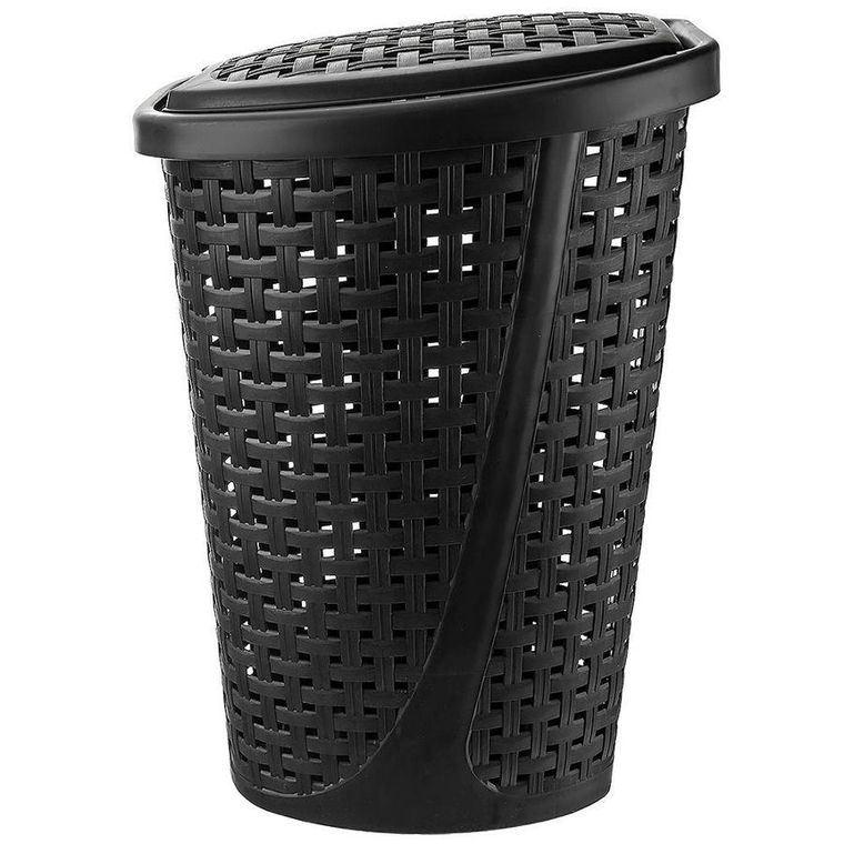 Orion, kosz na pranie z pokrywą, czarny, 45 l, 41-32-61 cm