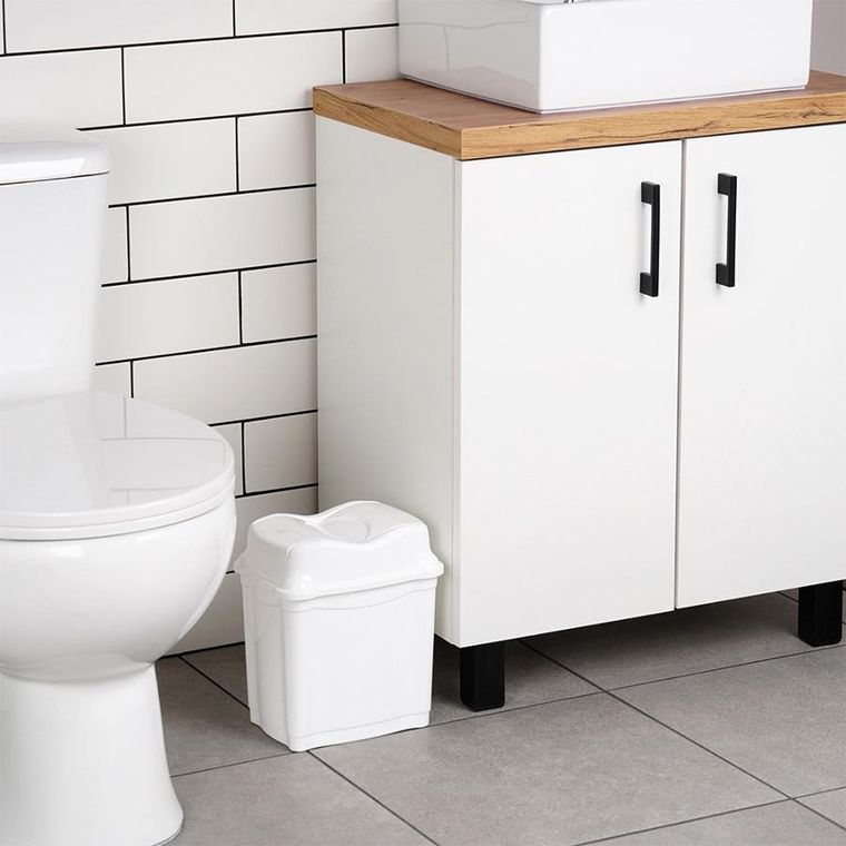 Orion, kosz na śmieci, plastikowy, biały, 5l