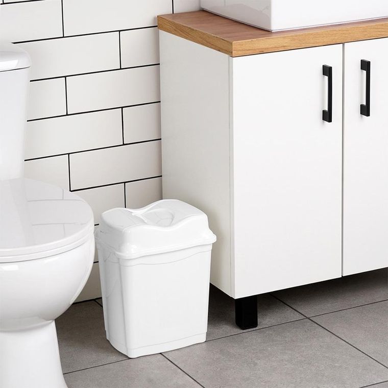 Orion, kosz na śmieci, plastikowy, biały, 9l