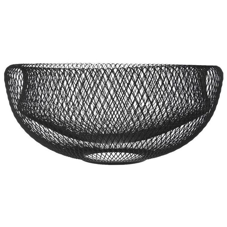 Orion, koszyk na owoce i warzywa, metalowy czarny, okrągła loft, 30 cm