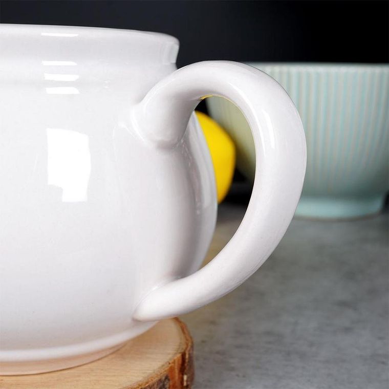 Orion, kubek ceramiczny, biały serce, 800 ml