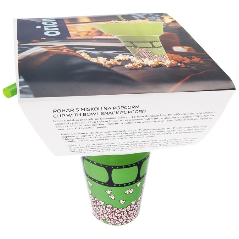 Orion, kubek z miską na popcorn, zielony, 500 ml