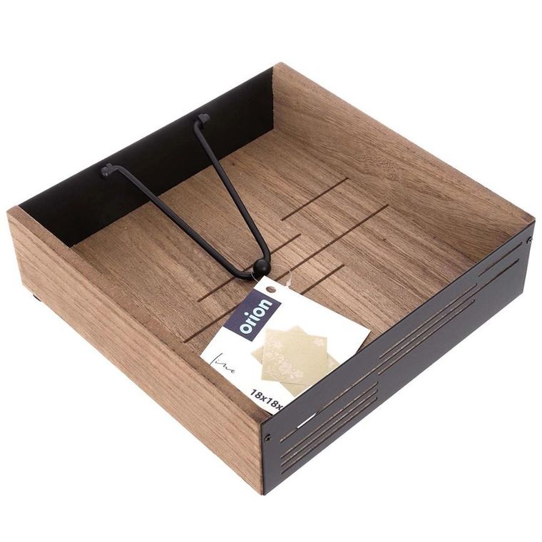 Orion, Line, serwetnik z dociskiem, metalowy, czarny, 18-18-5 cm