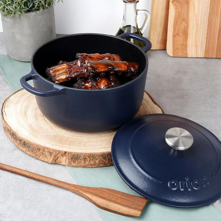 Orion, Litina, garnek z pokrywką, żeliwny, emaliowany, 22 cm, 3,3l