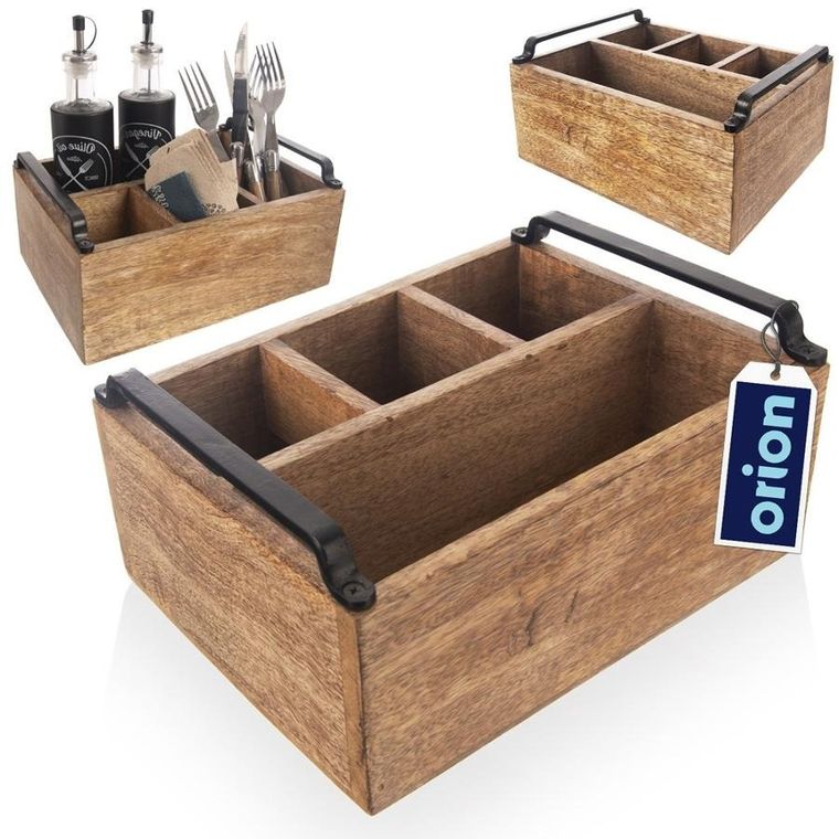 Orion, Mango, drewniany stojak na sztućce, sosy i przyprawy