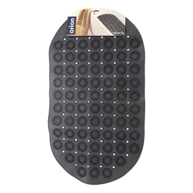 Orion, mata antypoślizgowa pod prysznic, szara, 68-37 cm