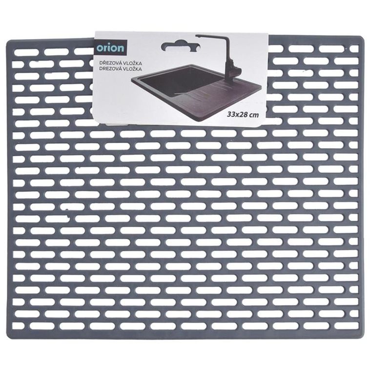 Orion, mata do zlewu, gumowa, szara, 33-28 cm