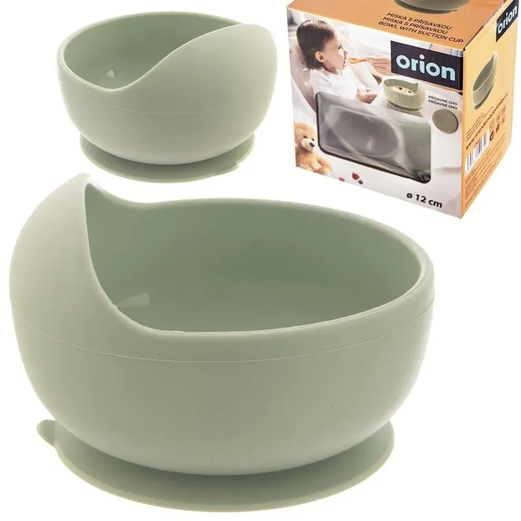 Orion, miseczka dla dziecka, silikonowa, z przyssawką, zielona, 360 ml