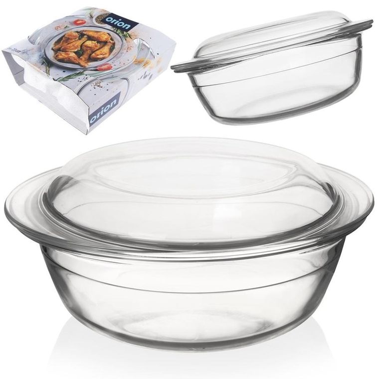 Orion, naczynie żaroodporne szklane z pokrywką, 27-23-11.5 cm, 2.2 l