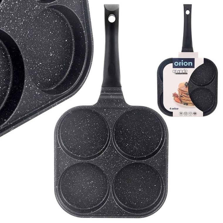 Orion, patelnia do jajek, granitowa, 4 otwory, Grande, 22-22 cm