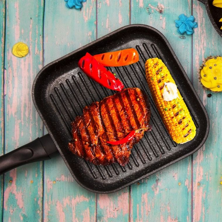 Orion, patelnia grillowa, granitowa, Grande, 26-26 cm