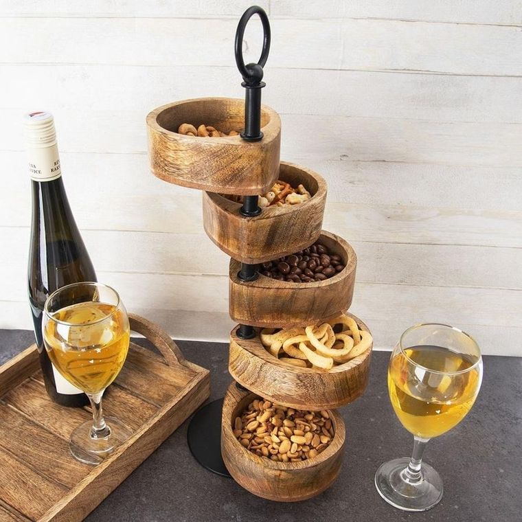 Orion, Patera drewniana 5-poziomowa, Mango, 44.5 cm