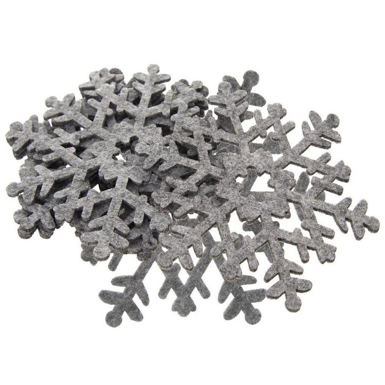 Orion, podstawka pod kubek, filcowa, szary płatek śniegu, 6 szt., 13.5 cm