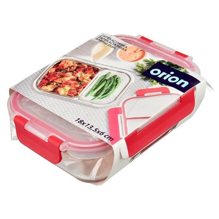 Orion, pojemnik na żywność szklany z pokrywką i uszczelką, dzielony, 550 ml