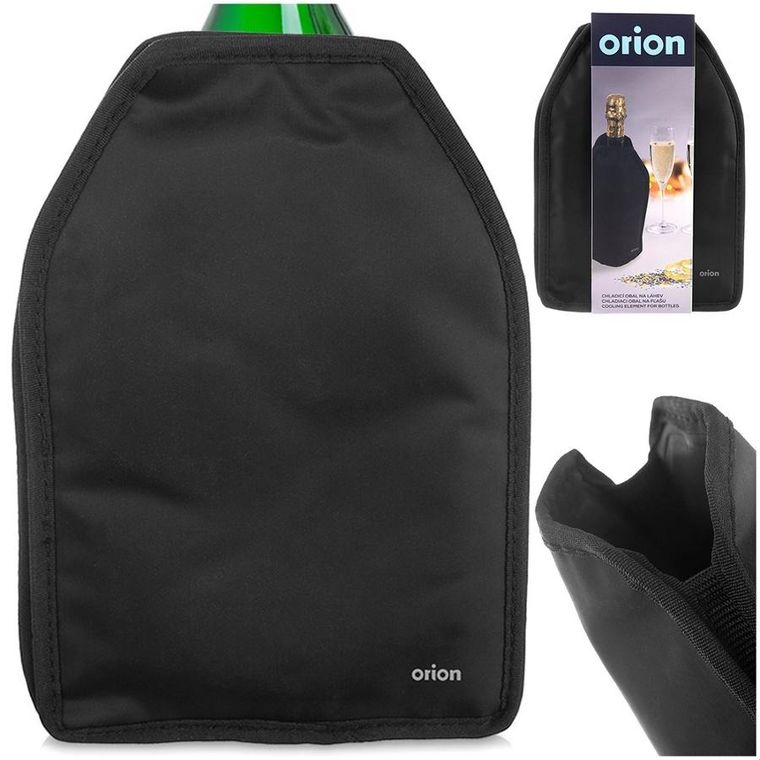 Orion, pokrowiec chłodzący na butelkę, czarny, 23 cm