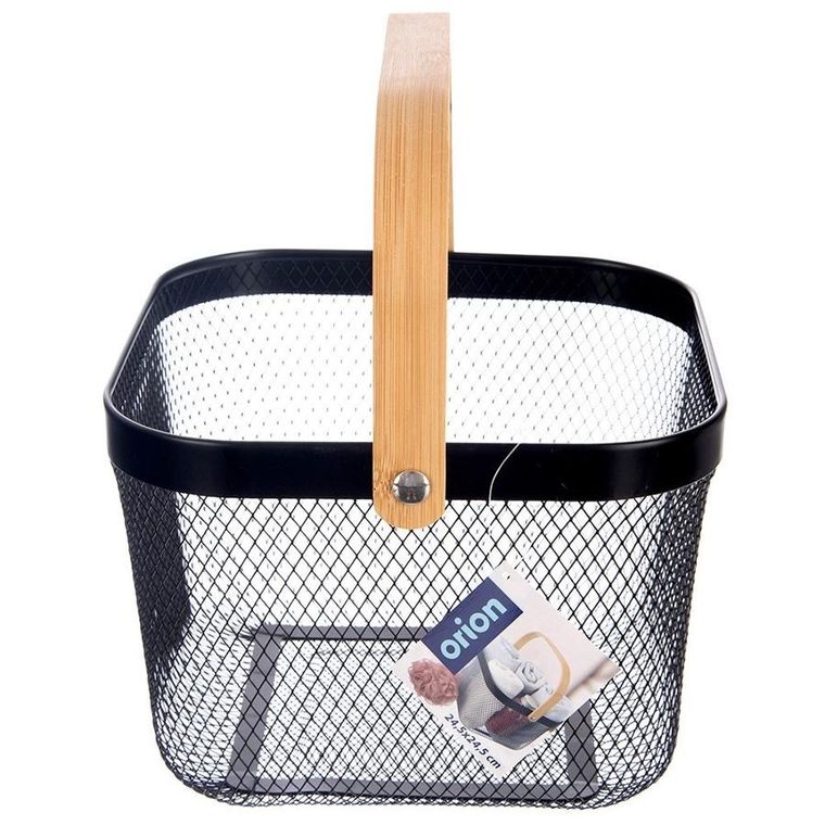 Orion, Radka, koszyk do przechowywania, metalowy, czarny, 27-24,5-17,5 cm
