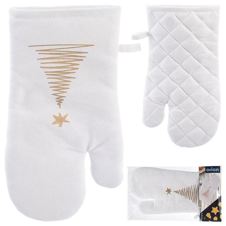 Orion, rękawica kuchenna bawełniana z magnesem, choinka, 32,5 cm