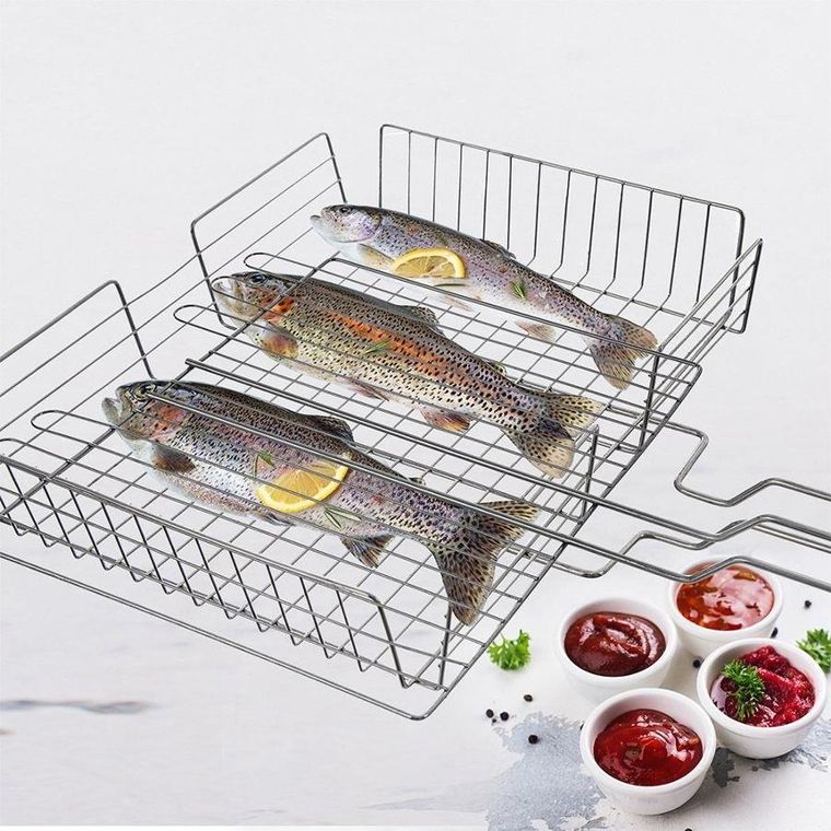 Orion, ruszt do grillowania, stalowy, zamykany, 61-32 cm