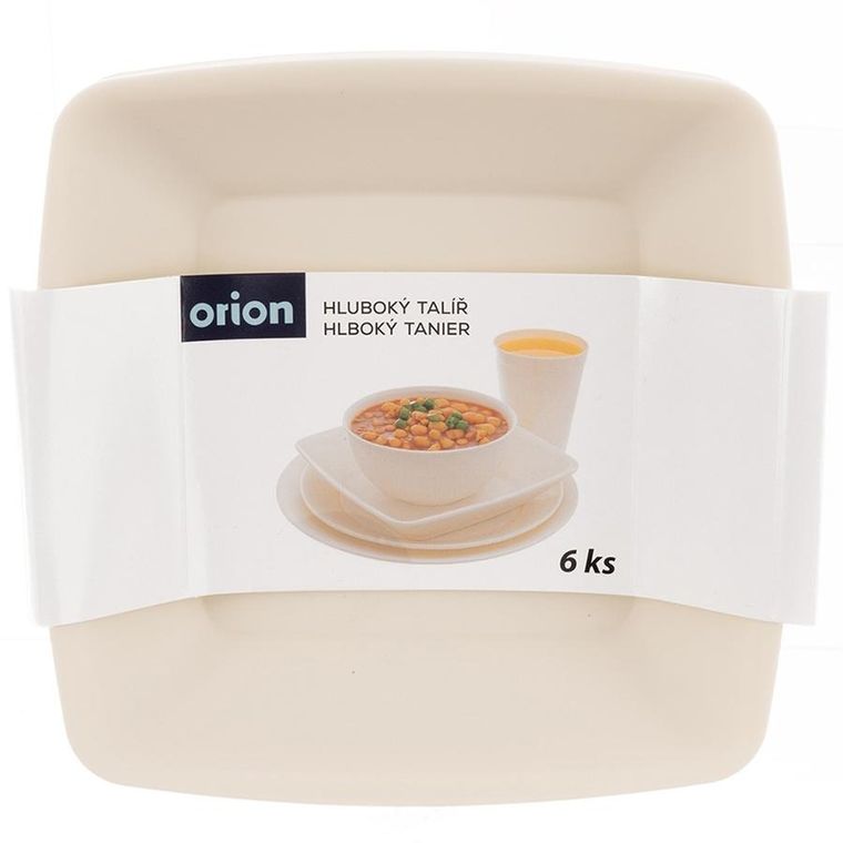 Orion, Sandy, talerze obiadowe, głębokie, plastikowe, kremowe, 17,5 cm, 500 ml, 6 szt.
