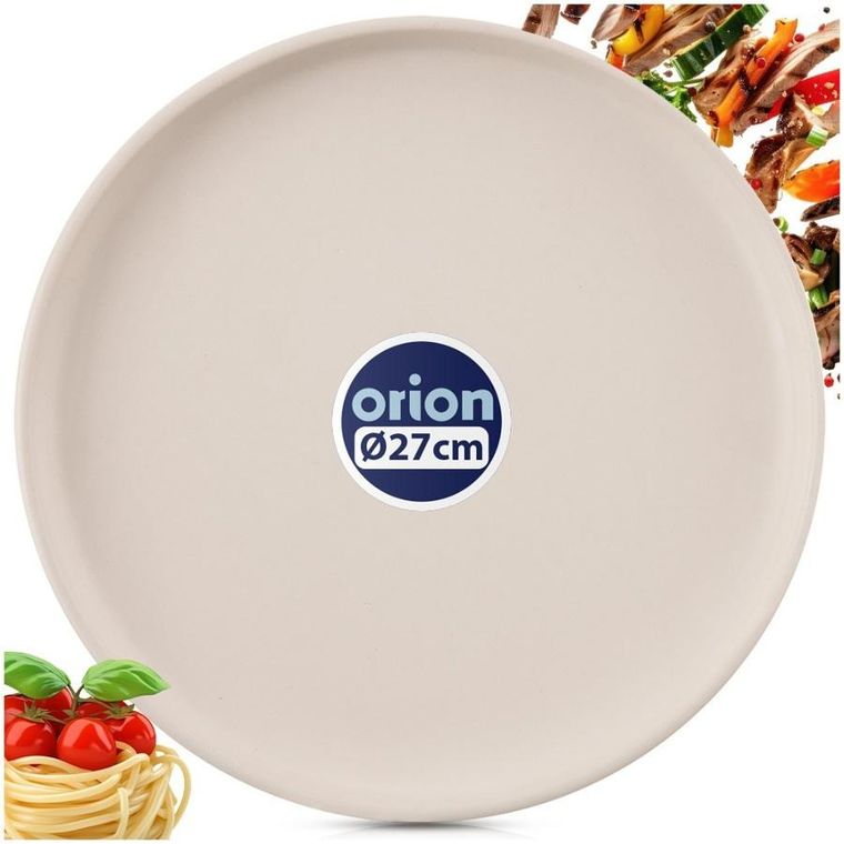 Orion, Skandi, talerz obiadowy płytki, ceramiczny, kremowy, 26,5 cm