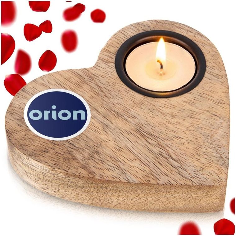 Orion, świecznik drewniany na tealight, mango, 13-12 cm