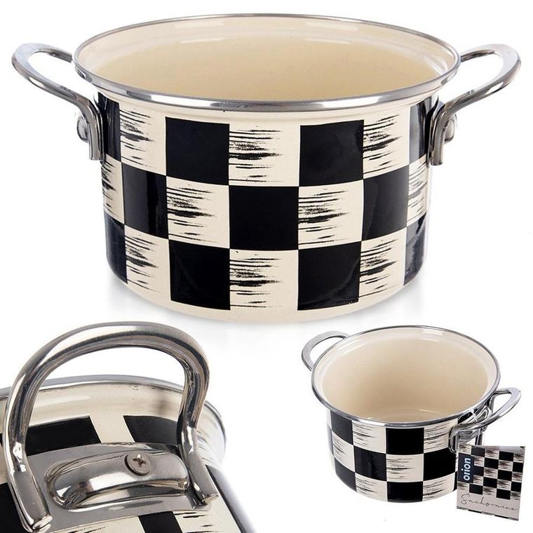 Orion, Szachownica, garnek emaliowany, 18 cm, 2 l