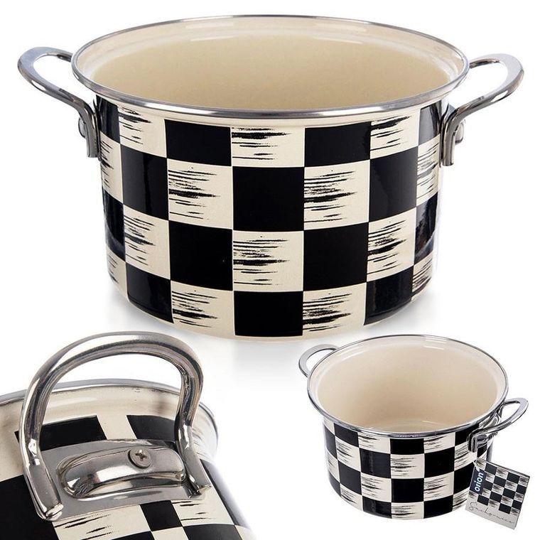 Orion, Szachownica, garnek emaliowany, 20 cm, 3l