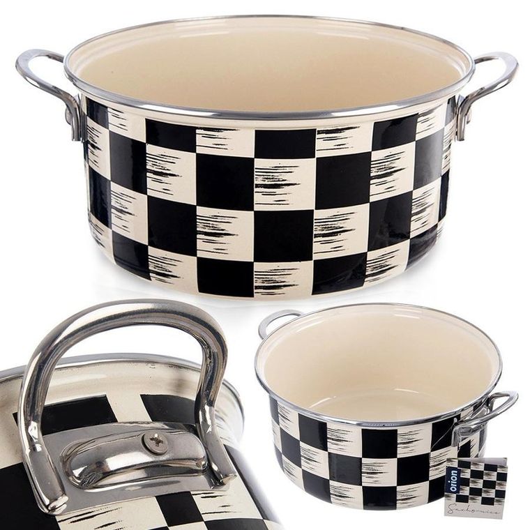 Orion, Szachownica, garnek emaliowany, 26 cm, 5l