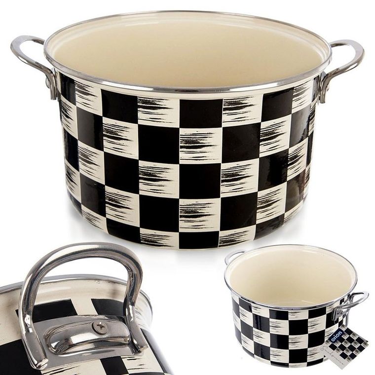 Orion, Szachownica, garnek emaliowany, 26 cm, 6,5l