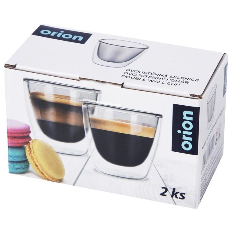 Orion, szklanki termiczne z podwójną ścianką do kawy espresso DOUBLE, 90 ml, 2 szt.